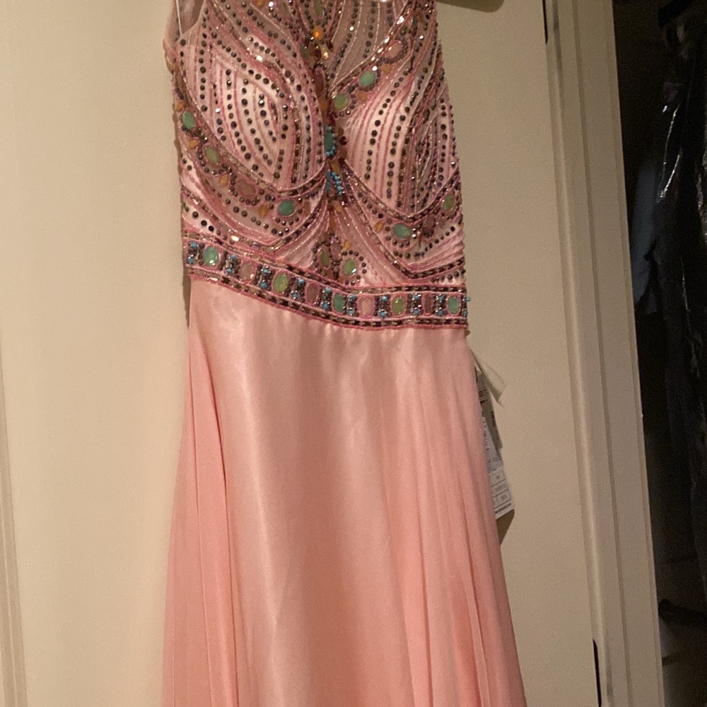 Elegant Pink Beaded Gown